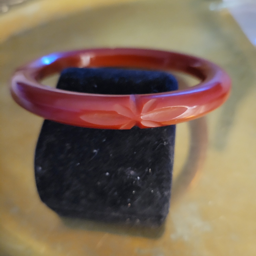 Bakelite Vintage Bangle 35 Wide Red Wine Burgundy Color 100$